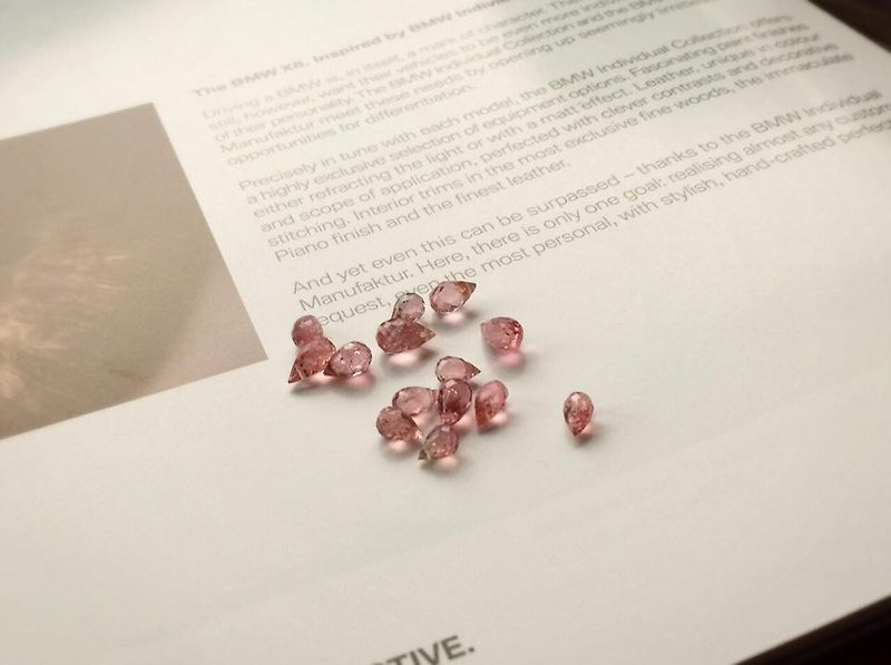 Journal of Small Eccentric / pink tourmaline, sterling silver bracelets - สร้อยข้อมือ - เครื่องเพชรพลอย 