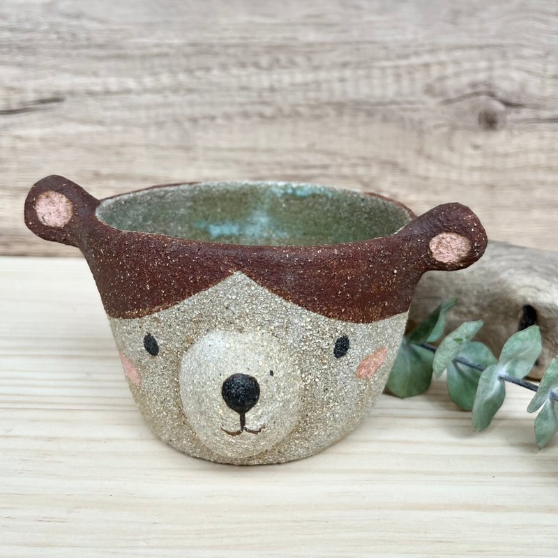 A Lu 熊熊陶容器/擺飾/禮物/手作手繪 美國進口高砂陶 僅此一件 - 盆栽/植栽 - 陶 多色