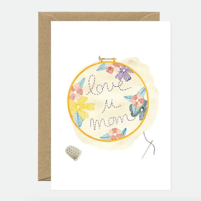 Embroidery Pattern Mother's Card - การ์ด/โปสการ์ด - กระดาษ 