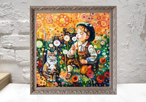 絵画 ★candy★A4• 森の鼓動 油絵タッチ 原画 絵画 ☆candy☆A4• 森の鼓動 油絵タッチ 原画