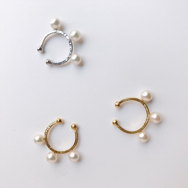 Akoya baby pearl ear clip - Earrings & Clip-ons - Pearl Gold