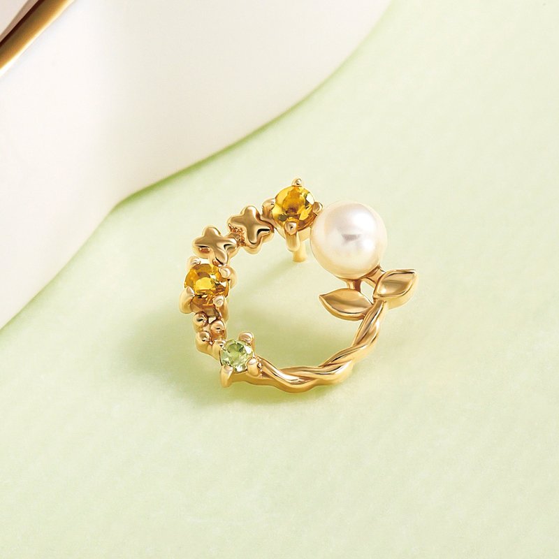【Solo Earring】 18K/10K 含羞草單邊耳環 (黃金) - 耳環/耳夾/耳骨夾 - 貴金屬 