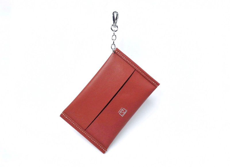 Pocket Tissue Bag Charm | Italian Brown Leather | Customized