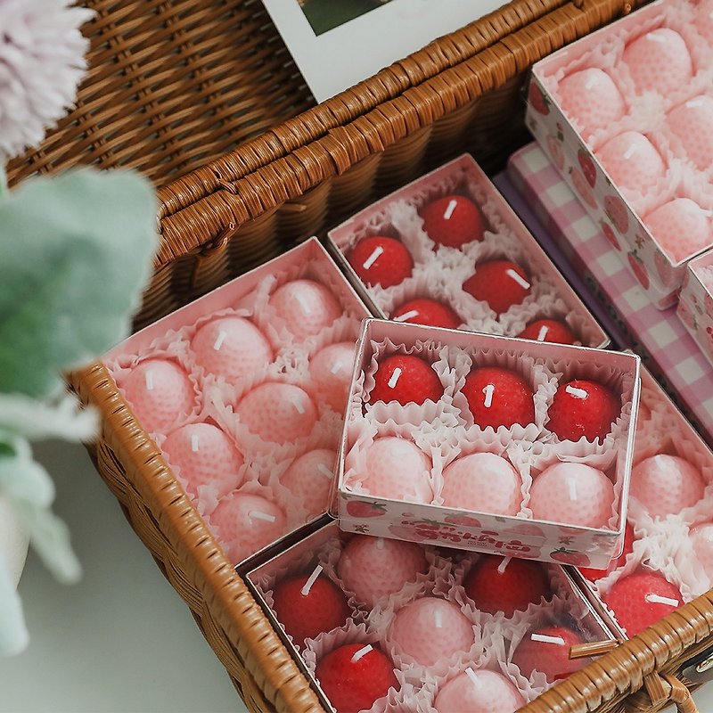 【Pinkoi獨賣】草莓香氛蠟燭 - 香薰蠟燭/燭台 - 蠟 
