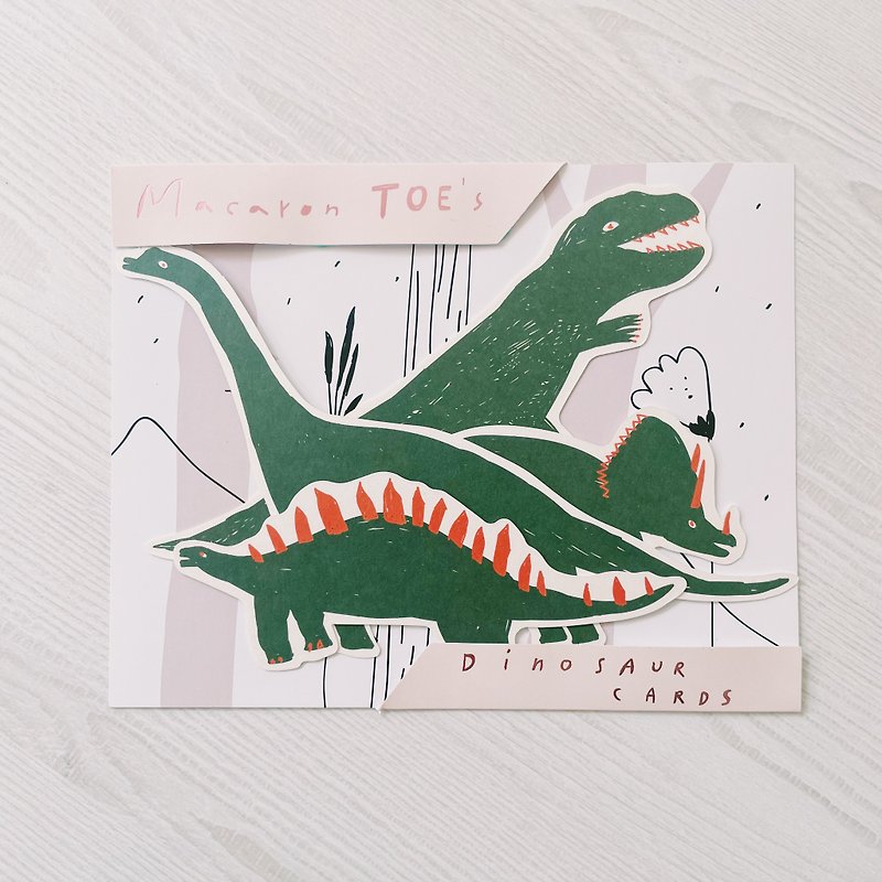 恐竜シェイプカードセット4枚 - カード・はがき - 紙 グリーン