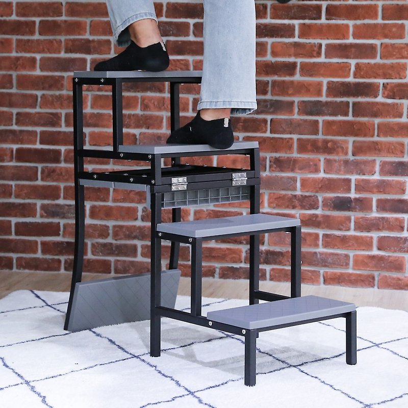 [Slow] MIT four-story multi-functional ladder chair chair ladder chair ladder tool ladder four-story ladder - Other - Plastic Brown