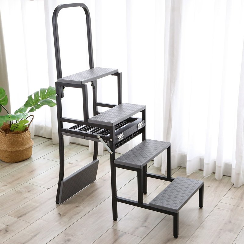 [Wei Man] Second generation upgrade-MIT four-story multi-functional ladder chair chair ladder chair ladder tool ladder - อื่นๆ - พลาสติก สีนำ้ตาล