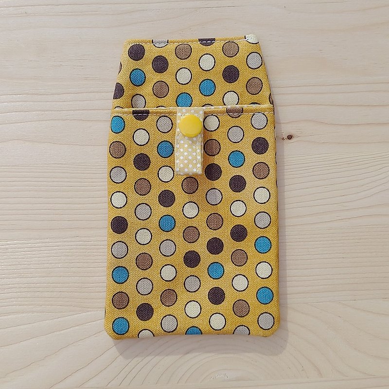 Colored dot pocket pencil case / attached bag - กล่องดินสอ/ถุงดินสอ - ผ้าฝ้าย/ผ้าลินิน สีส้ม
