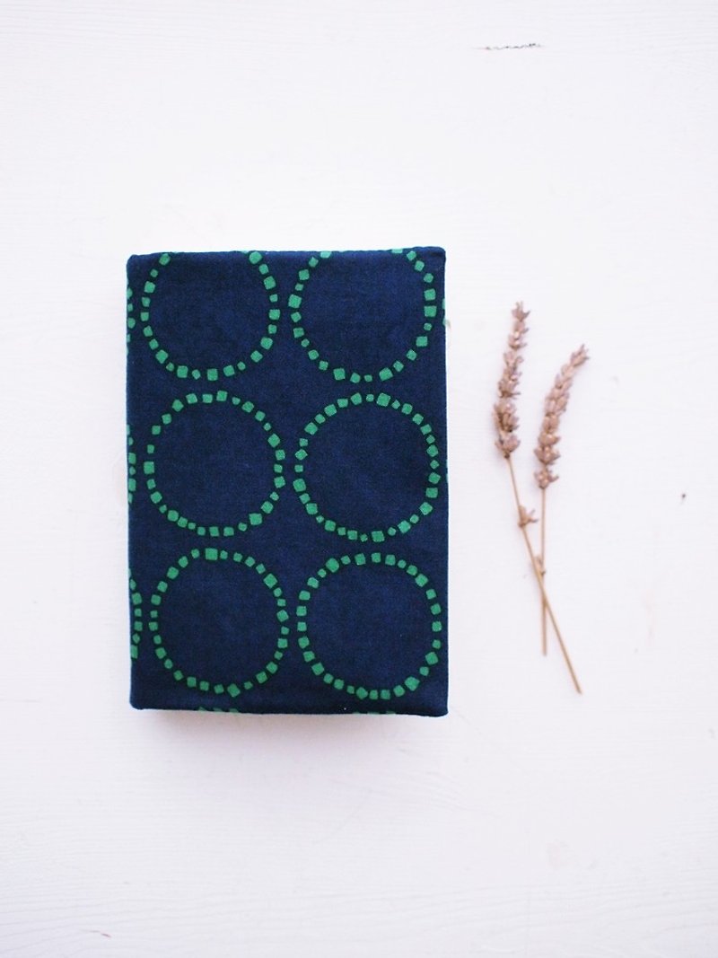 Japanese-style dotted round handmade book / book cover (notebook / diary / hand account) - Book Covers - Cotton & Hemp Blue