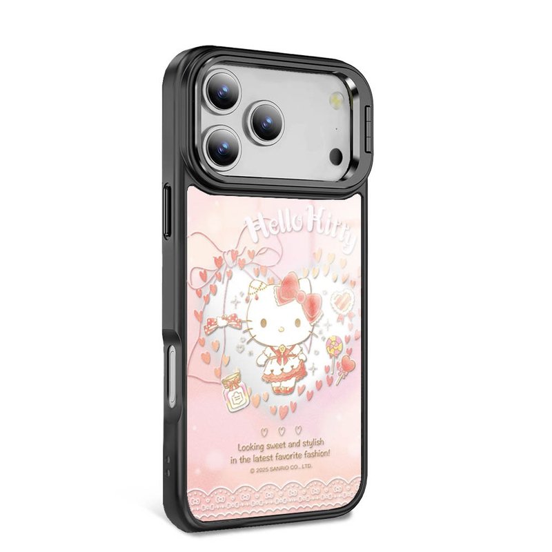 iPhone全系列 軍規防摔合金框隱形立架鏡面磁吸殼-甜心凱蒂-黑框 - 手機殼/手機套 - 其他材質 多色