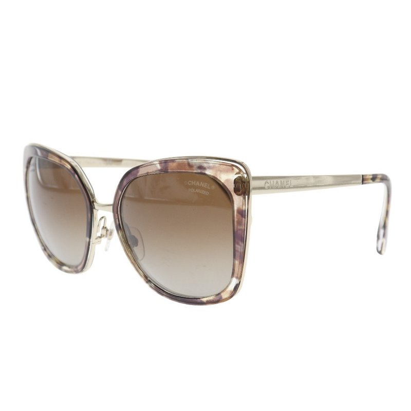 【日本直送】シャネル CHANEL サイドロゴ サングラス POLARIZED 偏光レンズ 4209 プラスチック×金属製 茶 レディース【中古】 - 太陽眼鏡/墨鏡 - 塑膠 黑色