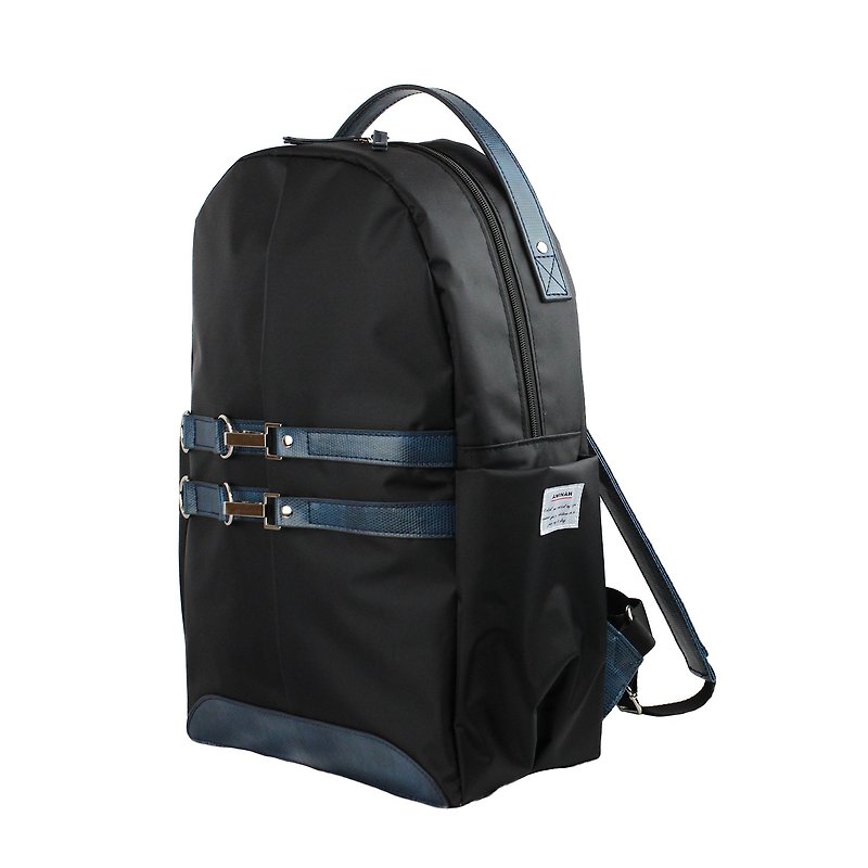 AMINAH-Lizard Blue Light Riding Backpack【am-0305】 - Backpacks - Polyester Blue