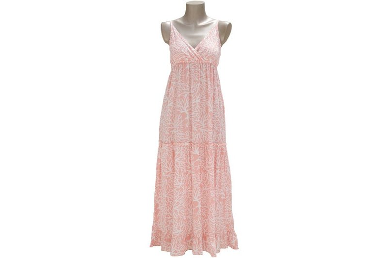 New of the summer! Coral print camisole Resort dress <Pink> - ชุดเดรส - วัสดุอื่นๆ สึชมพู