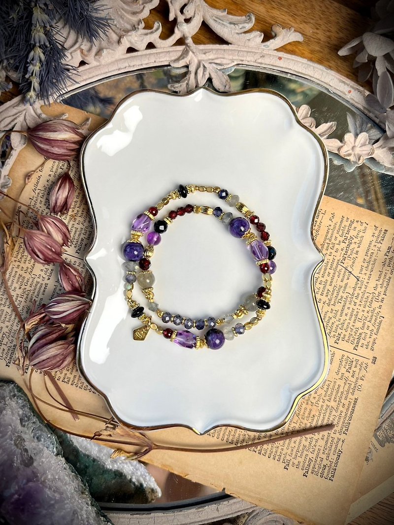 -Mirror Mirror - Natural Crystal Bracelet / Bronze Bracelet - Bracelets - Semi-Precious Stones Multicolor