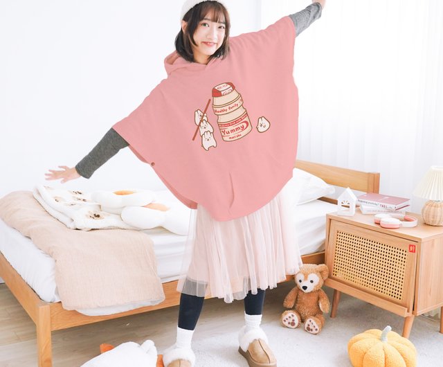 Mochi Rabbit Duoduo-Thick Cape Jacket (Pink) - Shop Mori Shu Women's Casual  & Functional Jackets - Pinkoi