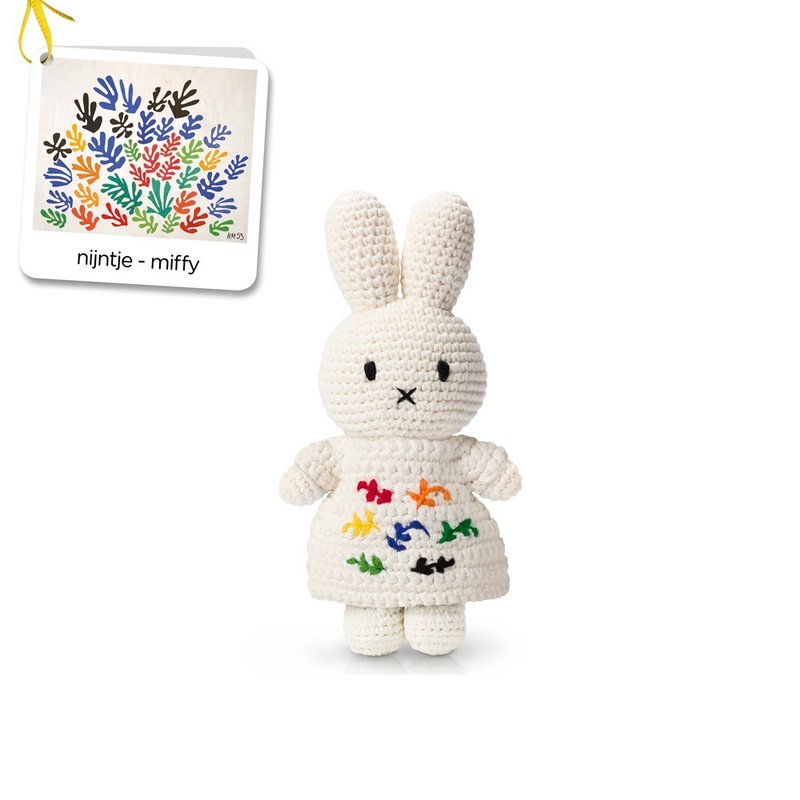 Just Dutch | Miffy handmade and her matisse dress - Stuffed Dolls & Figurines - Cotton & Hemp White