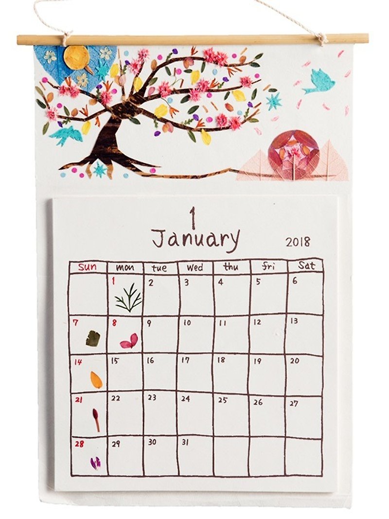 2018 hand-embossed wall calendar - Calendars - Paper 
