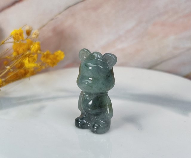 えびを。 Xiongxiong Jade See You] Ice Waxy Green Jade Cute Bear