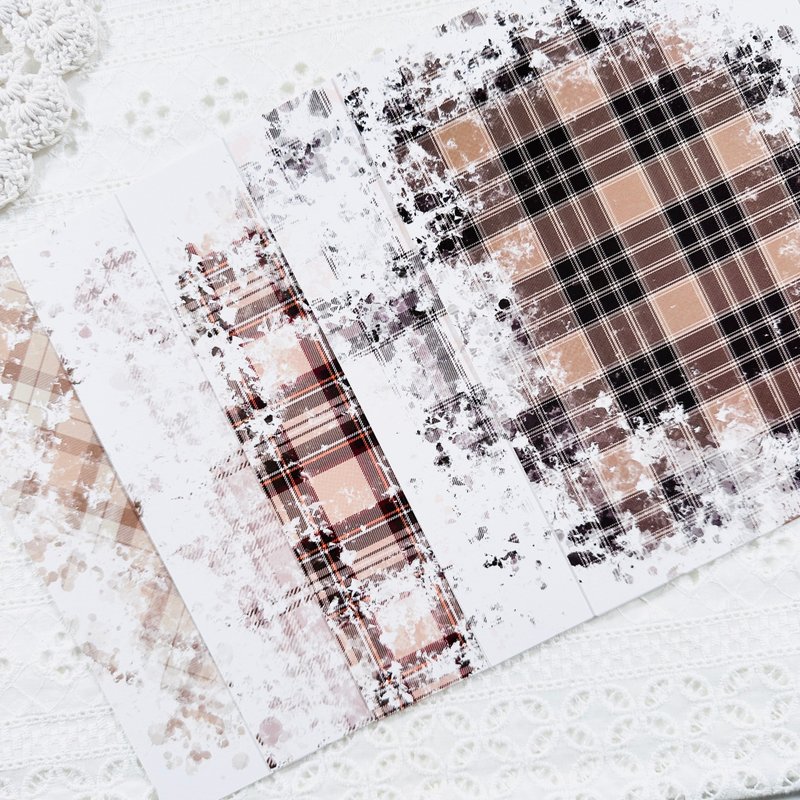 Old checkered background paper set - 其他 - 其他材質 