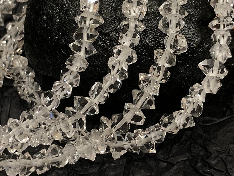 Fast shipping natural Herkimon Crystal American Shining Diamond Bracelet high grade clear penetration into the United States 7mm - Bracelets - Crystal White