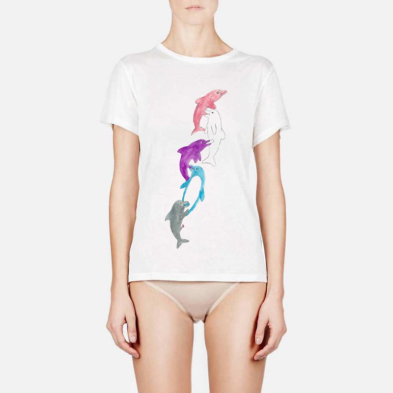 Dolphin 5P clothes - Unisex Hoodies & T-Shirts - Cotton & Hemp White