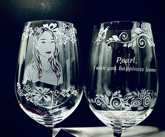 Engraved Wine Glasses Wedding Gift