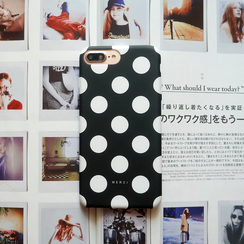 Black wave card little phone shell - Phone Cases - Other Materials Black