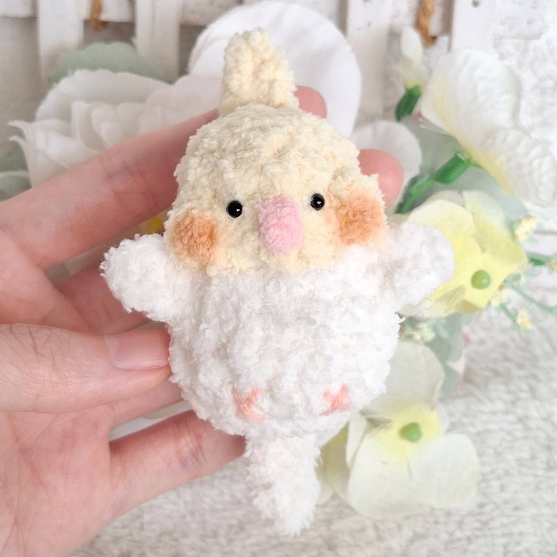 玄鳳鸚鵡 稍微加大娃娃 頭毛到尾巴10cm 可加鑰匙圈 吊飾  可客製 - 客製化寵物商品 - 其他材質 黃色
