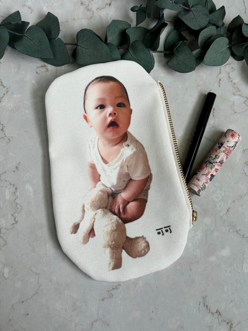 Customization | Styling cosmetic bag/storage bag/pen bag printed with photos/printed graffiti - กระเป๋าเครื่องสำอาง - เส้นใยสังเคราะห์ ขาว