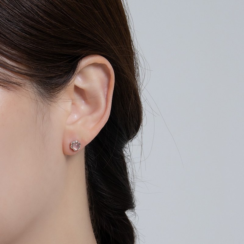 haime baby's breath earring - 耳環/耳夾/耳骨夾 - 純銀 多色