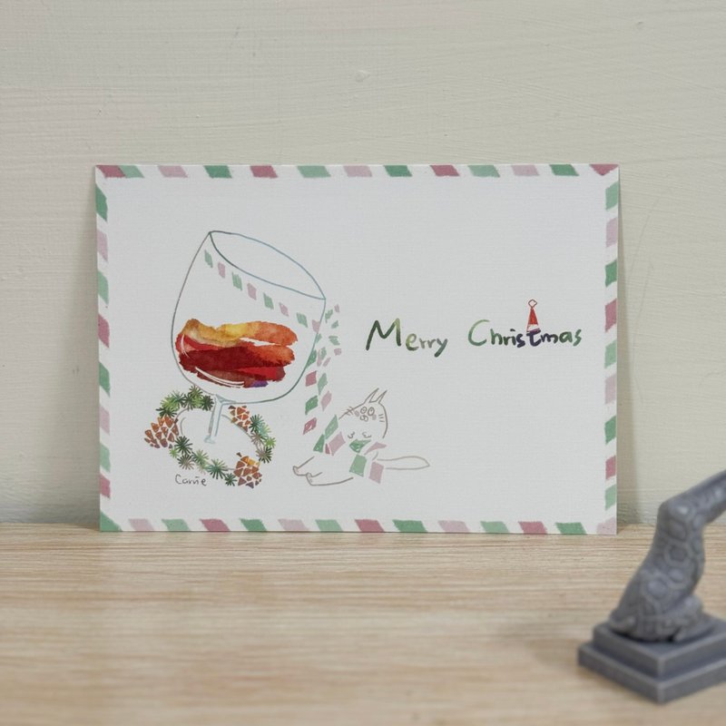 有點酒味 / 聖誕卡 Carrie Xmas Card - 卡片/明信片 - 紙 紅色