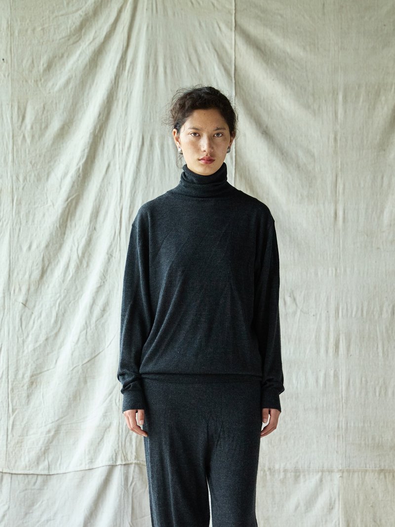 日系復古 / 高領針織毛衣 / 100%羊絨 - 女毛衣/針織衫 - 其他材質 多色