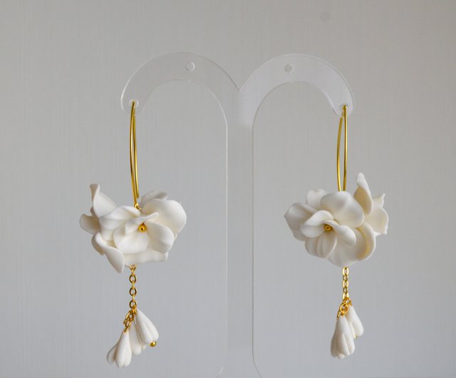 Bridal Clay Earrings Bridal Statement Earrings Howlite Earrings