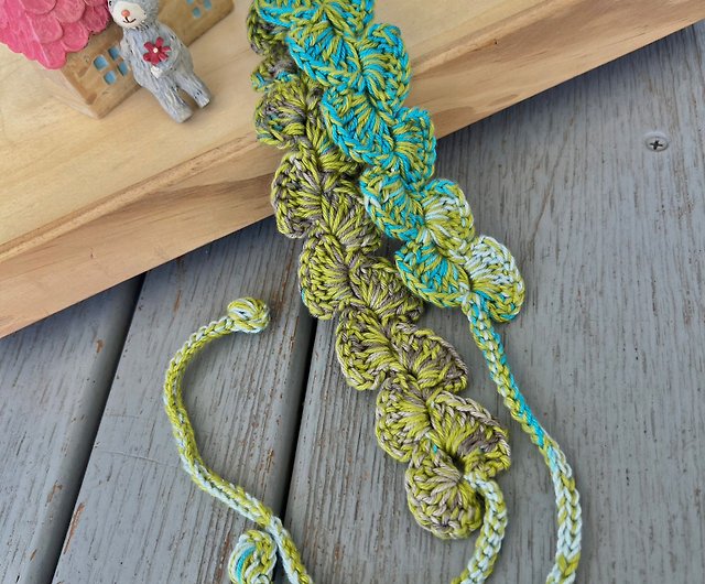 手作り毛糸編み物 | 三つ編みヘアゴム | 森の物語