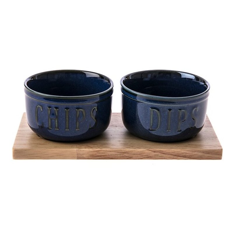 B+B 2 into small bowl with wooden seat - dark blue X2