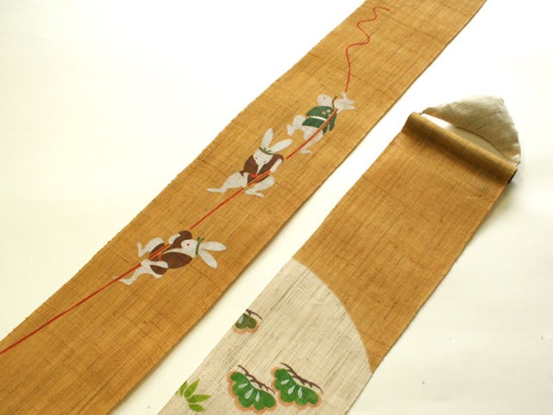 京都手繪細亞麻吊飾-兔子的寶袋 - 擺飾/家飾品 - 棉．麻 