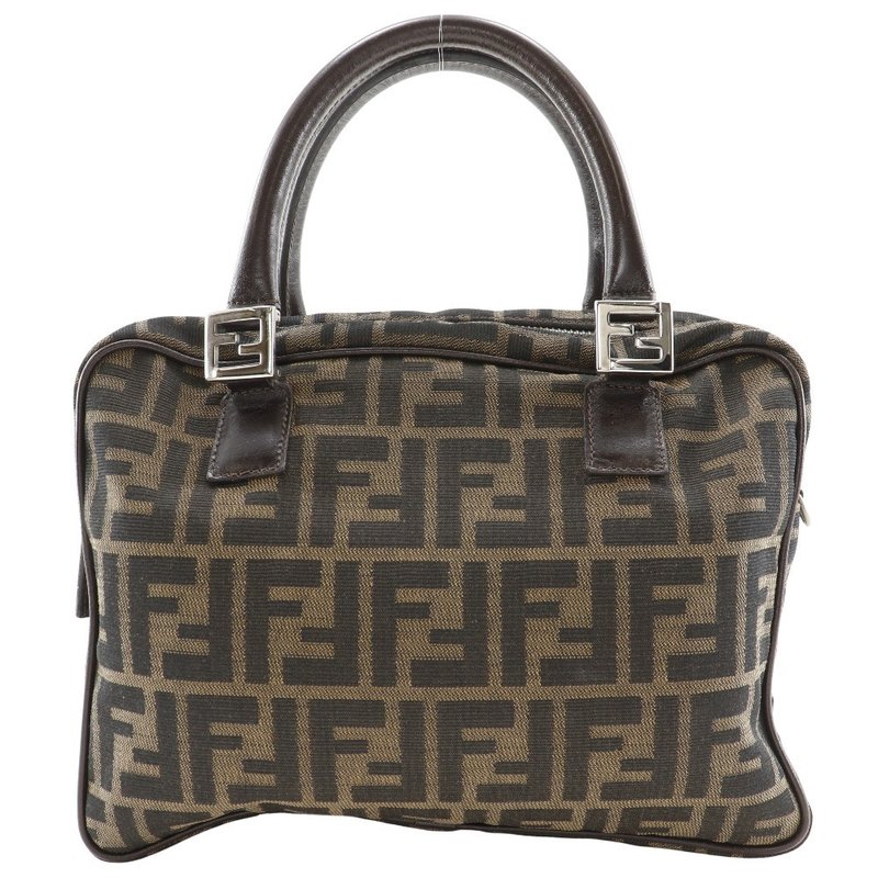 【日本直送】フェンディ FENDI ズッカ ハンドバッグ ナイロンキャンバス 茶 レディース【中古】 - 手提包/手提袋 - 尼龍 咖啡色
