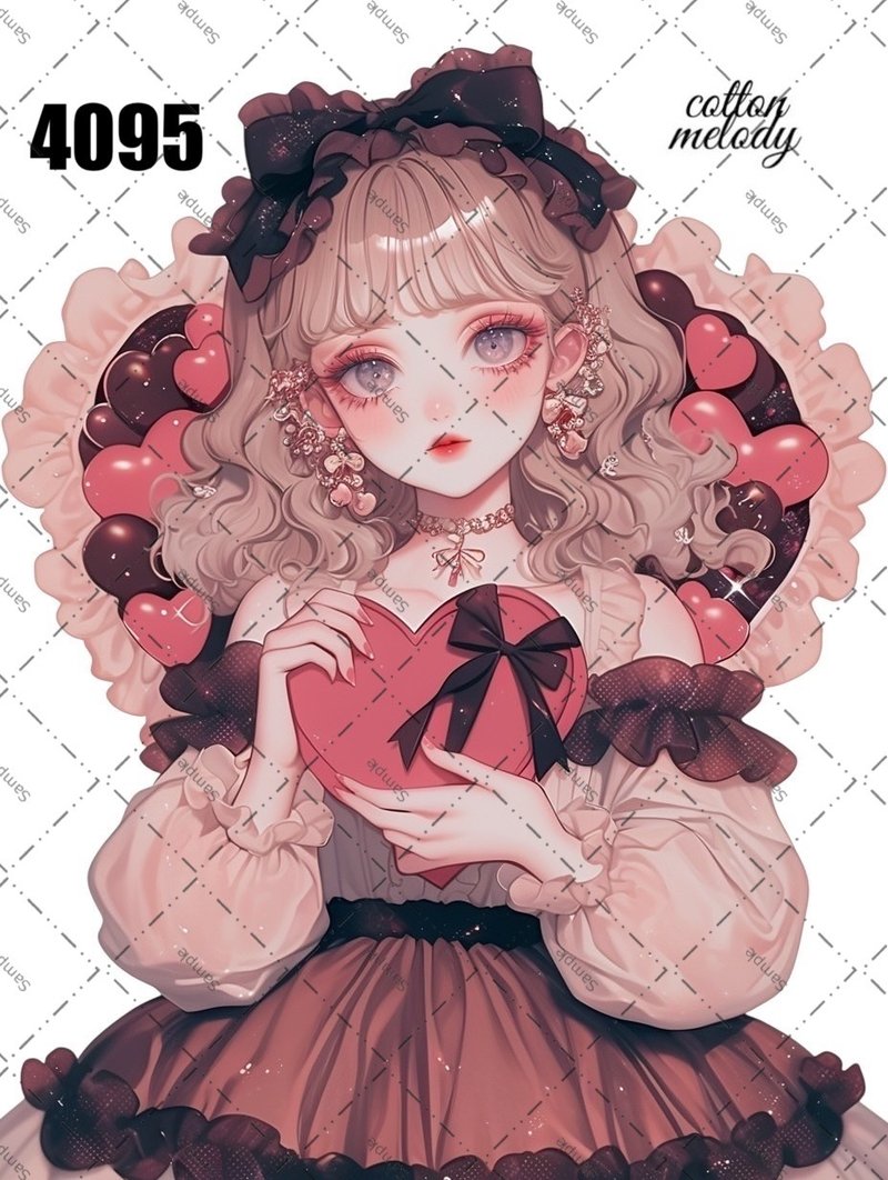 original sticker no.4095 人物ステッカー オリジナルステッカー オリジナル人物ステッカー 装飾ステッカー cotton melody - 貼紙 - 紙 