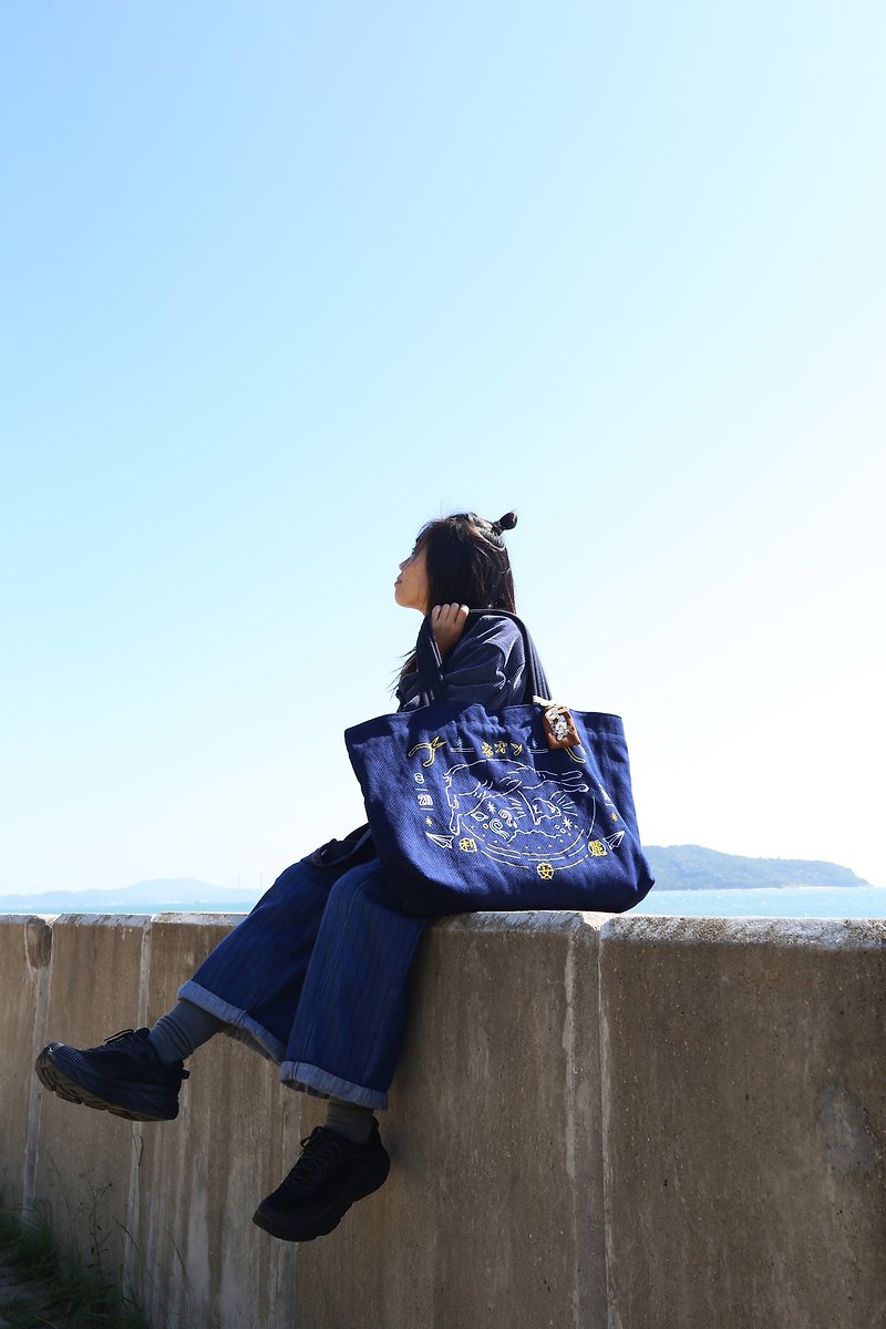 neonlite /Happy10K Kendo cloth embroidery tote bag/