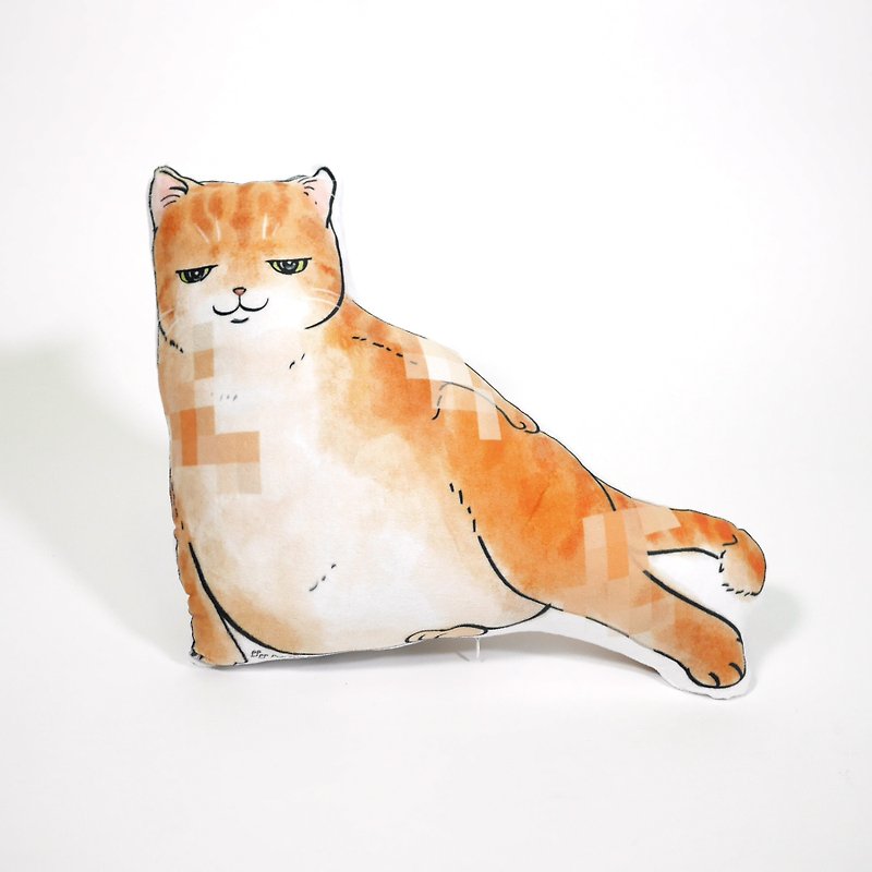【花樣毛孩】貓抱枕 胖貓 貓伴 咕𠱸 黃貓 性感 - 枕頭/咕𠱸 - 棉．麻 