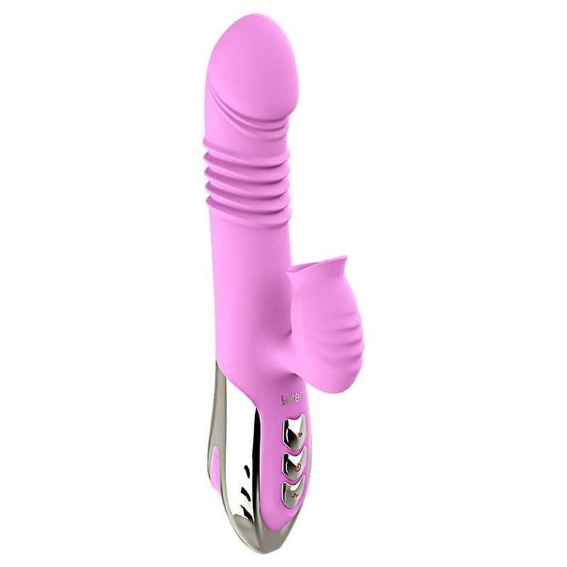 Leten-julanglong smart heating suction and licking honey bean retractable massage stick electric tongue masturbation stick - Adult Products - Silicone Pink
