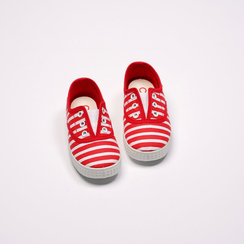スペインの国民のキャンバスシューズCIENTA 55095 02赤クラシック布子供靴