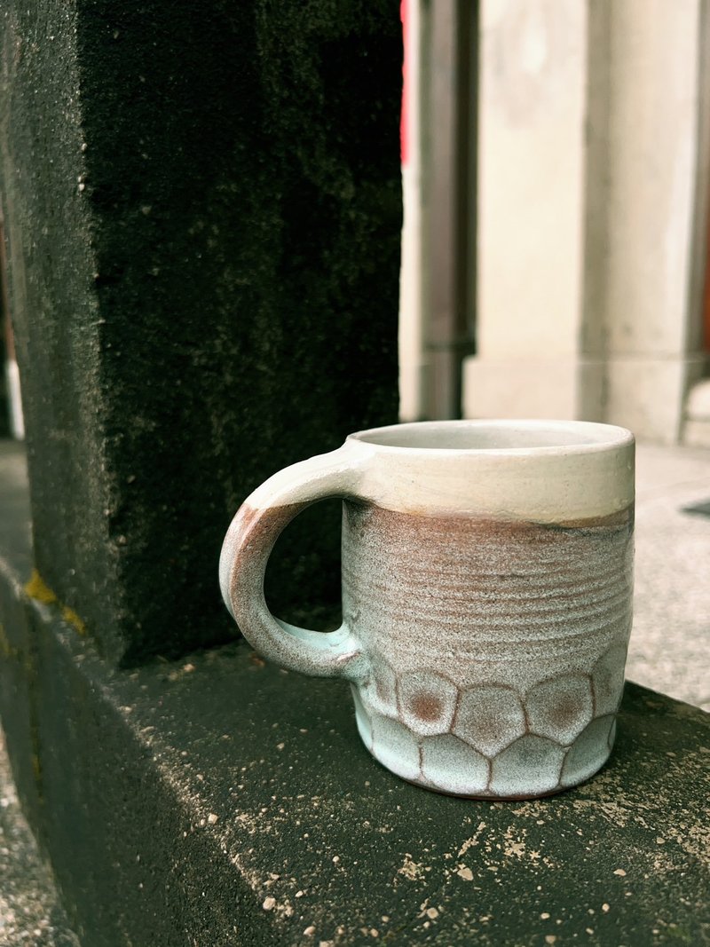 Foggy Blue Pebble Cup - Mugs - Pottery 