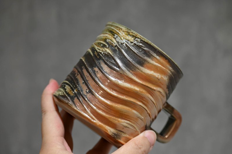 | 320cc | 柴燒耳杯 馬克杯 柴燒杯 - 咖啡杯/馬克杯 - 陶 