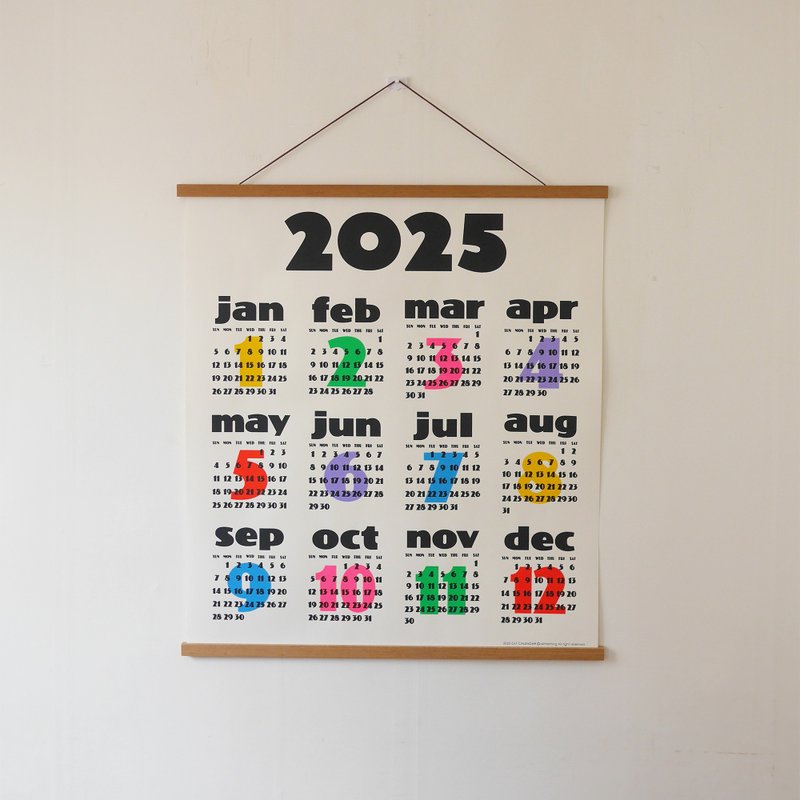 2025 Wall Calendar Silk Screen Print Large Size(62x70cm) - ปฏิทิน - กระดาษ 