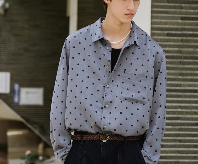 Crazy Century Japanese Retro Polka Dot Shirt - Shop YOSHIYOYI Men's Shirts  - Pinkoi