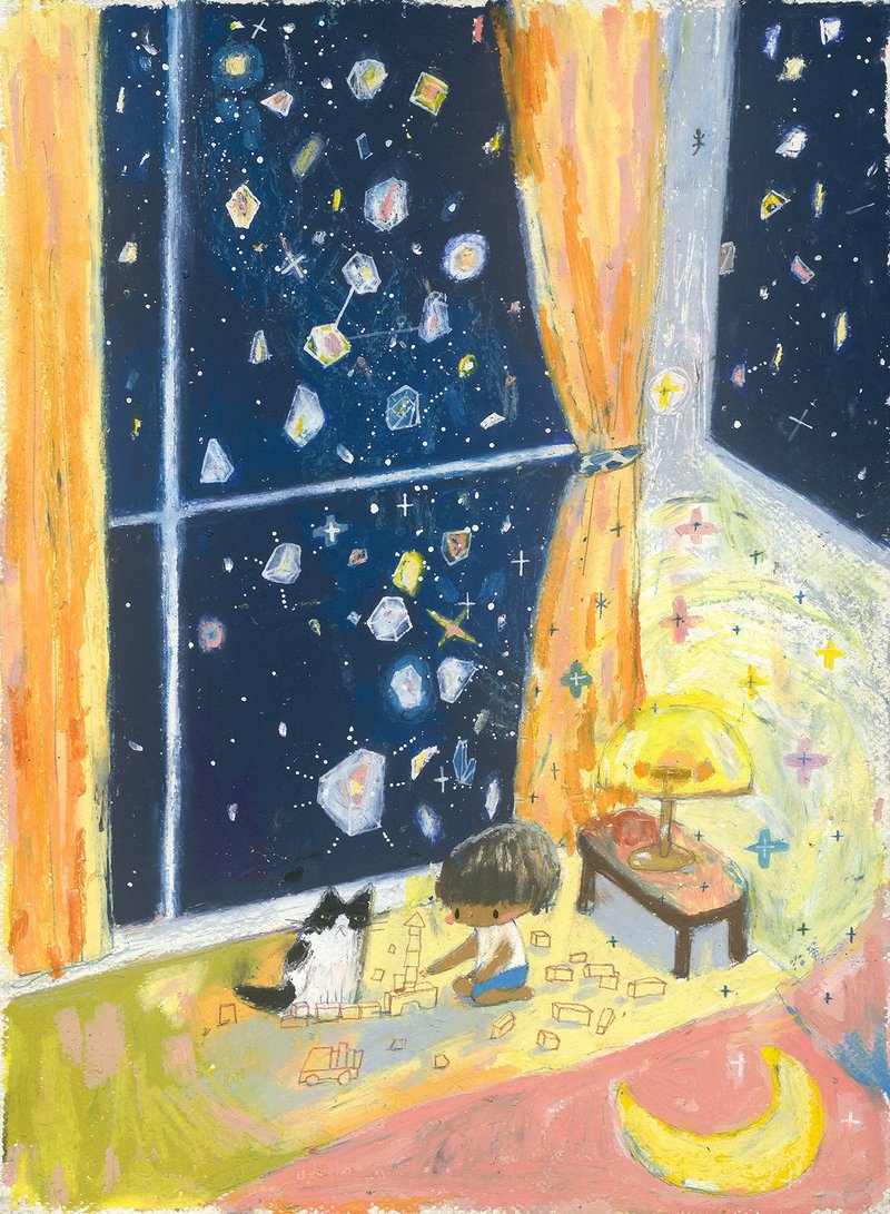 Limited reproduction painting. child. the stars are noisy - โปสเตอร์ - กระดาษ 