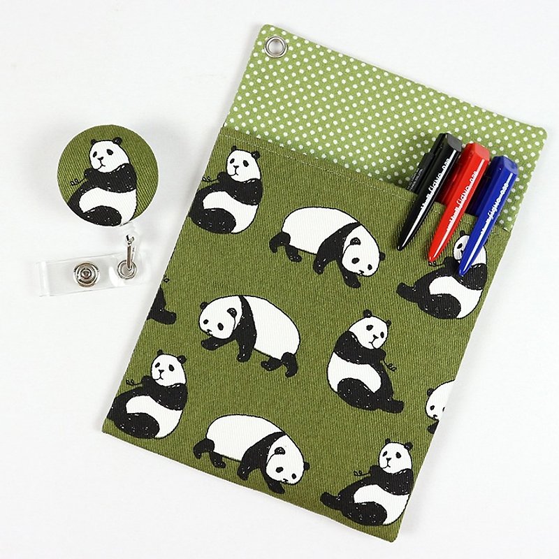 Physician gowns leakproof pocket pouch ink pen documents folder + - Panda (Green) - กล่องดินสอ/ถุงดินสอ - ผ้าฝ้าย/ผ้าลินิน สีเขียว
