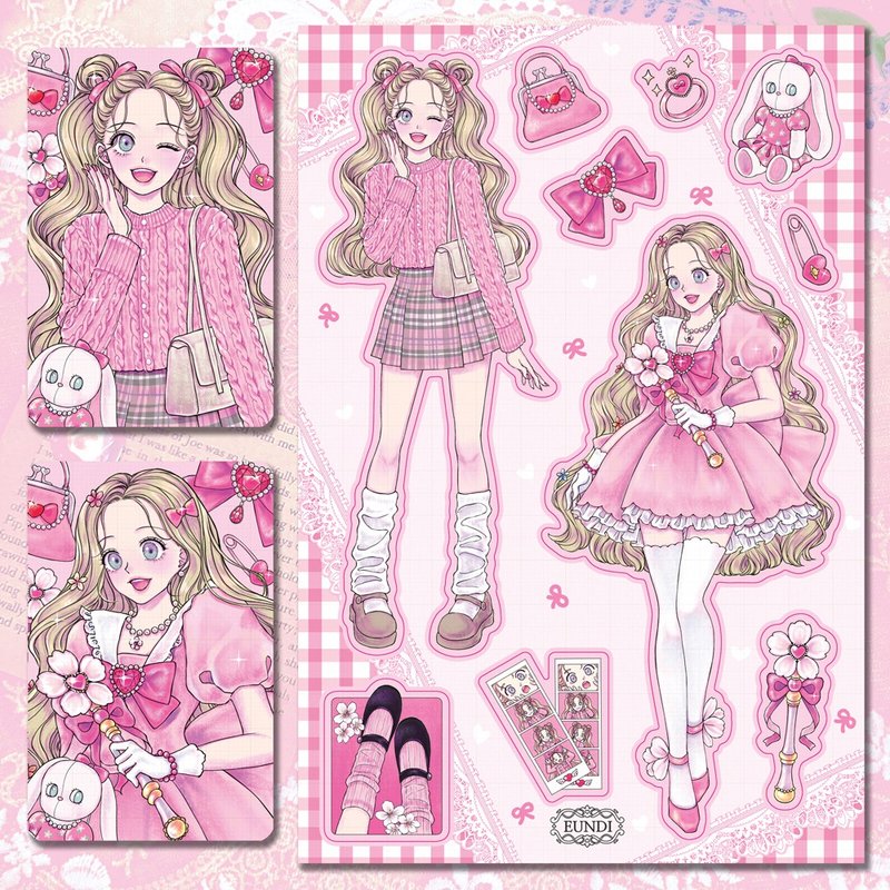 Rosie-waterproof sticker+photo card set - Stickers - Paper 