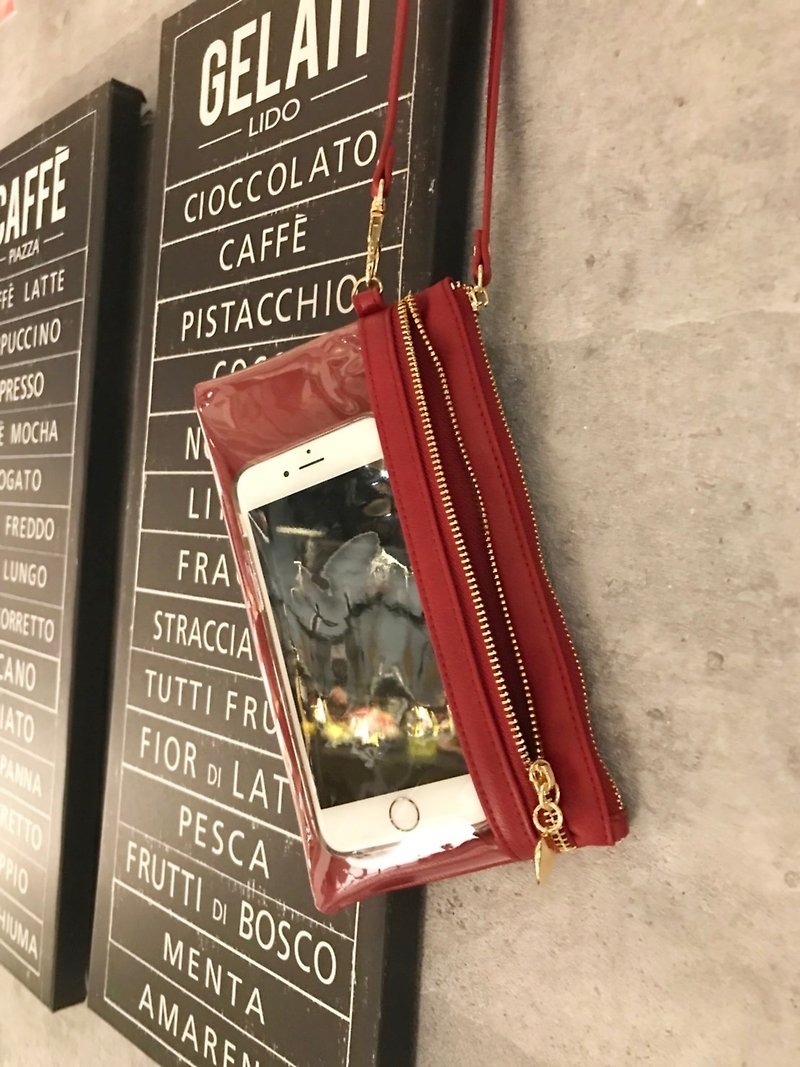 多機能財布熱狂的な赤い携帯電話バッグ携帯電話カバー年末サプライズクリスマス交換ギフト - その他 - 防水素材 レッド